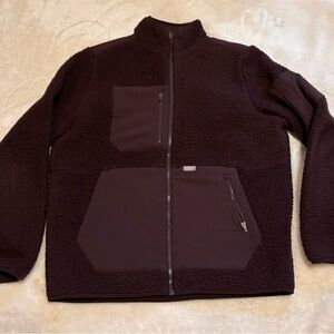 Figs On Shift Espresso Brown Sherpa jacket